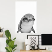 Modern Dolphin Portret zwart wit Poster (Thuiskantoor)