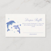 Modern Dolphin Stars Luier Raffle Baby shower Informatiekaartje (Voorkant)
