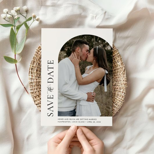 Modern Dome Off Center Foto Opslaan datumkaart Kaart