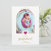 Modern Dome Purple Heart Golden Effect Godfather (Staand voorkant)