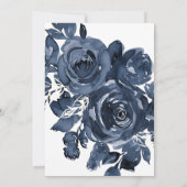 Modern Donk Blue Floral Bouquet Wedding Kaart (Achterkant)