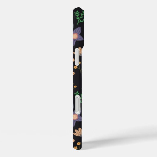 modern donker bloemenmonogram Case-Mate iPhone case (Achterkant / Rechts)