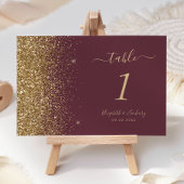 Modern donker bordeaux goud glitter rand bruiloft kaart