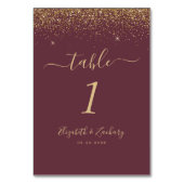 Modern donker bordeaux goud glitter rand bruiloft kaart (Achterkant)