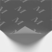 Modern donker en licht grijs minimalistisch monogr cadeaupapier (Hoek)