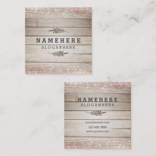 Modern Donker Hood Glitter Square Visitekaartje (Voorkant / Achterkant)