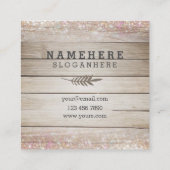 Modern Donker Hood Glitter Square Visitekaartje (Achterkant)