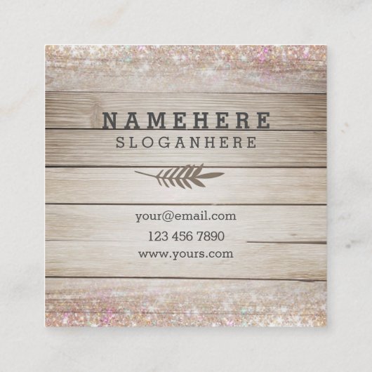 Modern Donker Hood Glitter Square Visitekaartje (Achterkant)