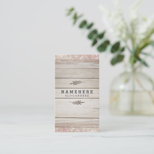 Modern donker hout - Verticaal Visitekaartje (Staand voorkant)