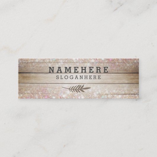 Modern donker koffiehout Glitter Mini Visitekaartj Mini Visitekaartje (Voorkant)