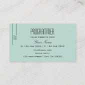 Modern donker licht Blauwgroen met Monogram Profes Visitekaartje (Achterkant)