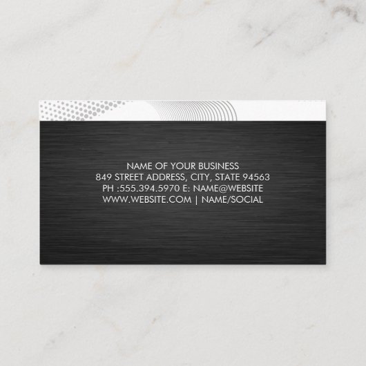 Modern Donker Metallic | Moderne achtergrond Visitekaartje (Achterkant)