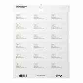 Modern Donker Olijfgroen Monogram Retouradres Etiket (Full Sheet)