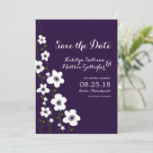 Modern Donker Paars Anemone | Datum opslaan Save The Date (Staand voorkant)