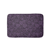 Modern donker Paars hartpatroon Badmat (Voorkant)
