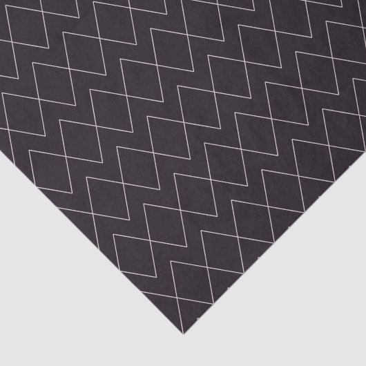 Modern Donker Paarse & Grijze Diamantpatroon Tissuepapier (Detail)