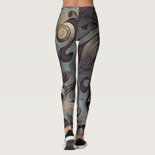 Modern donker patroon leggings (Achterkant)