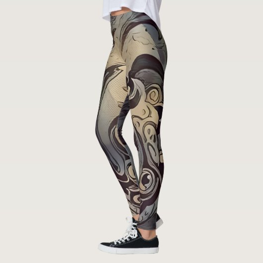 Modern donker patroon leggings (Links)