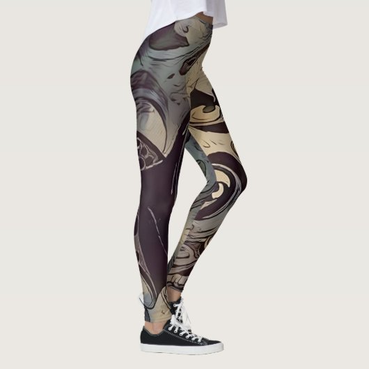 Modern donker patroon leggings (Rechts)