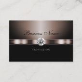 Modern donker Roos Gold en zwart met Rhinestones Visitekaartje (Voorkant)