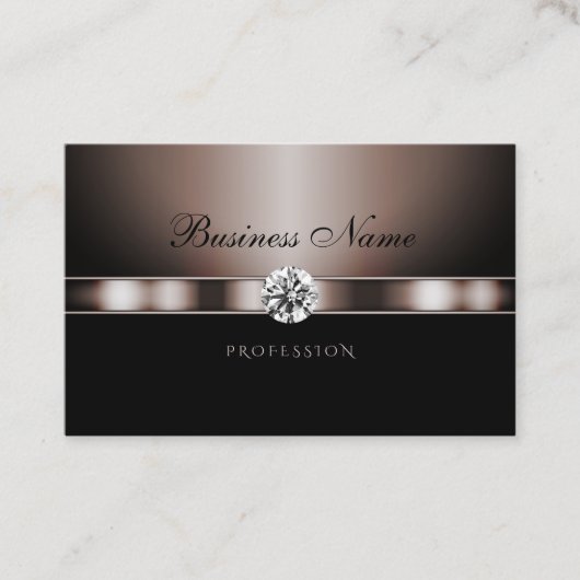 Modern donker Roos Gold en zwart met Rhinestones Visitekaartje (Voorkant)