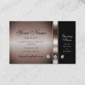 Modern donker Roos Gold en zwart met Rhinestones Visitekaartje (Achterkant)