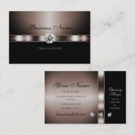 Modern donker Roos Gold en zwart met Rhinestones Visitekaartje