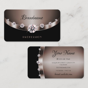 Modern donker Roos Golden Luminous Faux Rhinestone Visitekaartje