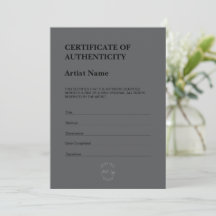 Modern Donker Thema Certificaat van Echtheid