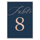 Modern donkerblauw en Roos gouden bruiloft Kaart (Achterkant)