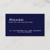 Modern Donkerblauw en wit Visitekaartje (Voorkant)
