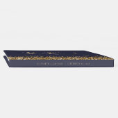 Modern Donkerblauw Goud Glitter Script Gastenboek (Rug)