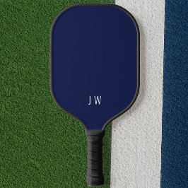 Modern donkerblauw marineblauw monogram Initialen Pickleball Paddle