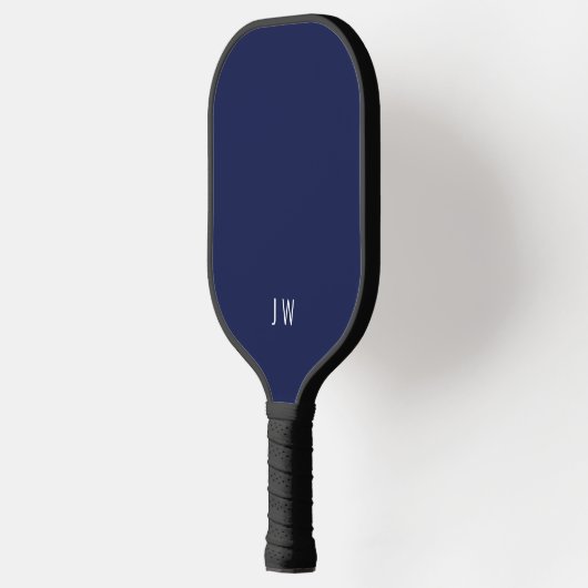 Modern donkerblauw marineblauw monogram Initialen Pickleball Paddle (Links)