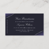 Modern donkerblauw met Silver Border Professional Visitekaartje (Achterkant)