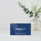 Modern donkerblauw met strepes Visitekaartje (Staand voorkant)