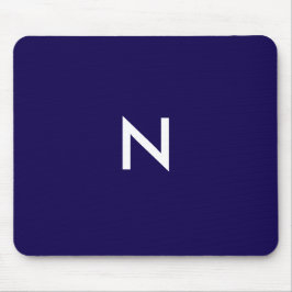 Modern donkerblauw minimalistisch monogram Initiaa Muismat