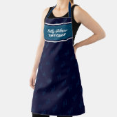 modern donkerblauw schort met chef-kok (Insitu)