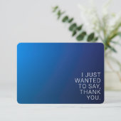 Modern donkerblauw verloop & minimale bewerkbare t bedankkaart (Staand voorkant)