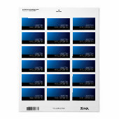 Modern donkerblauw verloop & minimale bewerkbare t etiket (Full Sheet)