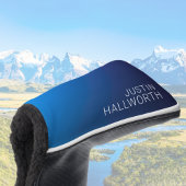 Modern donkerblauw verloop & minimale bewerkbare t golfheadcover