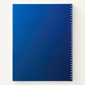 Modern donkerblauw verloop & minimale bewerkbare t notitieboek (Achterkant)