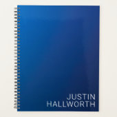 Modern donkerblauw verloop & minimale bewerkbare t planner (Voorkant)