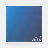 Modern donkerblauw verloop & minimale bewerkbare t servet (Voorkant)