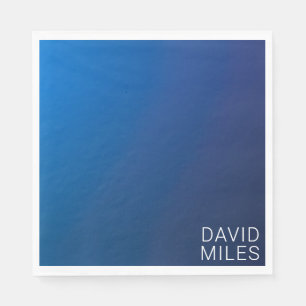 Modern donkerblauw verloop & minimale bewerkbare t servet