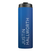 Modern donkerblauw verloop & minimale bewerkbare t thermosbeker (Voorkant)