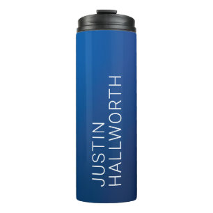 Modern donkerblauw verloop & minimale bewerkbare t thermosbeker