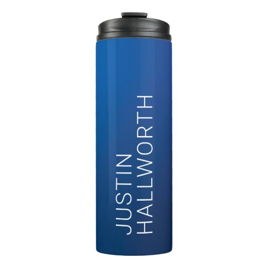 Modern donkerblauw verloop & minimale bewerkbare t thermosbeker (Voorkant)