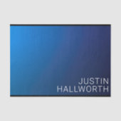 Modern donkerblauw verloop & minimale bewerkbare t tissuepapier (Voorkant)