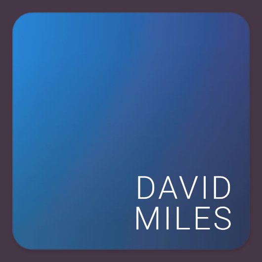 Modern donkerblauw verloop & minimale bewerkbare t vierkante sticker